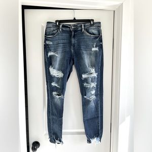 KanCan Buckle Distressed & Ankle Cropped Jeans